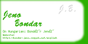 jeno bondar business card